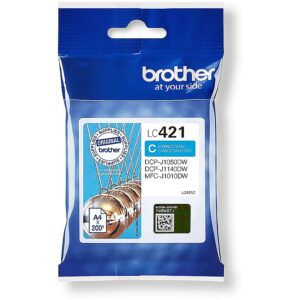 Brother LC-421C INK CYAN 200 PAGES DCP-J1050DW/J1140DW/MFC-J1010DW LC421C 4977766810371