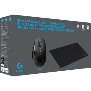 Logitech G502 X + G240 Mouse Pad 991-000489 5099206122178