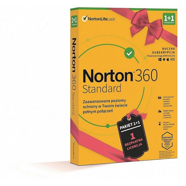 Symantec Norton 360 Standard BOX PL 1 + 1 - device - licencja na rok