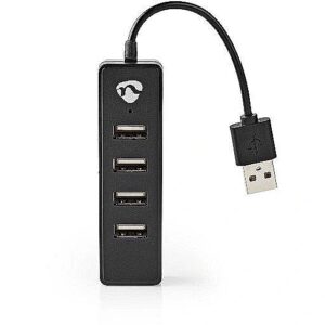 Nedis USB-Hub | 4-Port port(s) | USB 2.0 | Stromversorgung über USB | 4x USB UHUBU2420BK 5412810315116