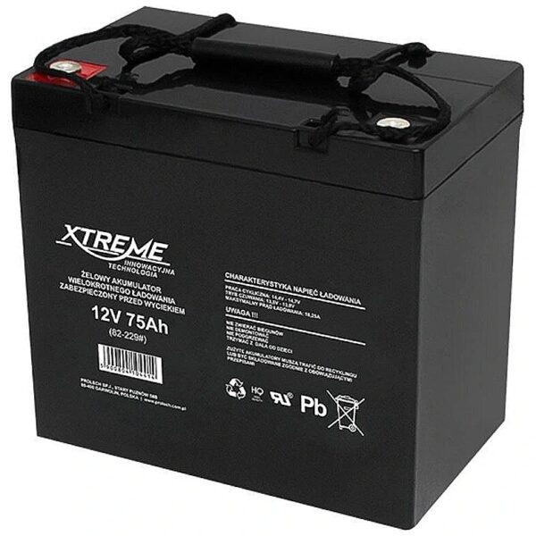 Blow Gel battery 12V 75Ah XTREME 82-229# 5900804104414