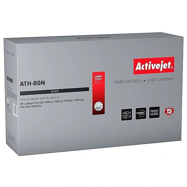 ActiveJet ATH-80N (zamiennik HP 80A CF280A; Supreme; 3500 stron; czarny) ATH-80N 5901443014447