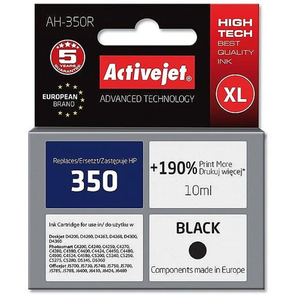 ActiveJet AH-350R ink (replacement for HP 350 CB335EE; Premium; 10 ml; black) AH-350R 5901443014720