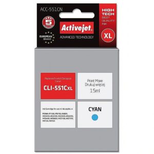 ActiveJet ACC-551CN Ink cartridge (replacement for Canon CLI-551C; Supreme; 15 ml; cyan) ACC-551CN 5901443017622