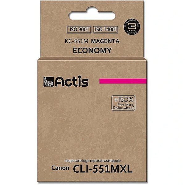 Actis KC-551M ink (replacement for Canon CLI-551M; Standard; 12 ml; magenta (with chip) KC-551M 5901443019725