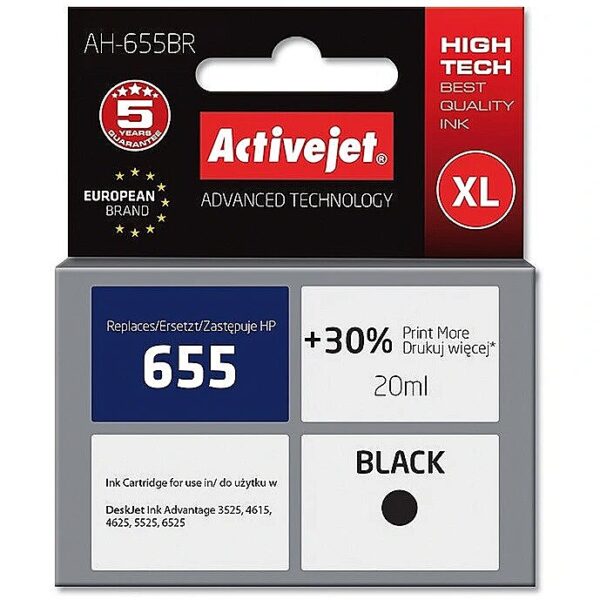 ActiveJet AH-655BR (zamiennik HP 655 CZ109AE; Premium; 20 ml; czarny) AH-655BR 5901443095828