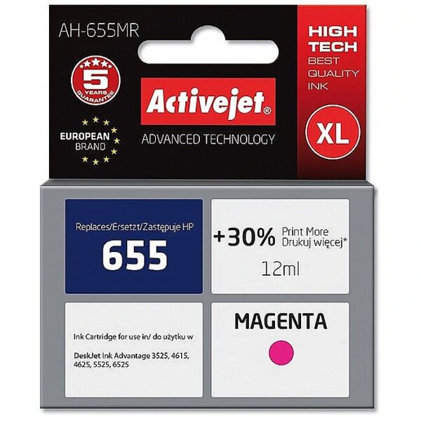 ActiveJet AH-655MR (zamiennik HP 655 CZ111AE; Premium; 12 ml; czerwony) AH-655MR 5901443095842