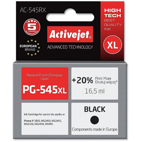 ActiveJet AC-545RX (zamiennik Canon PG-545XL; Premium; 15 ml; czarny) AC-545RX 5901443096528