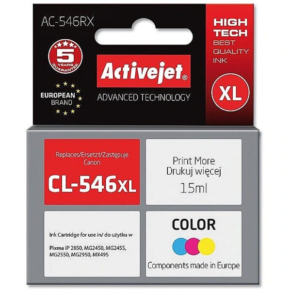 ActiveJet AC-546RX (zamiennik Canon CL-546XL; Premium; 15 ml; kolor) AC-546RX 5901443096535