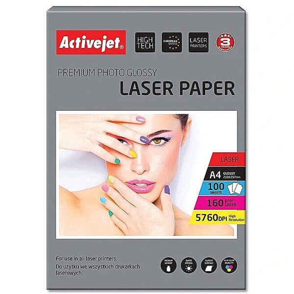 ActiveJet AP4-160G100L photo paper for laser printers; A4; 100 pcs AP4-160G100L 5901443100034