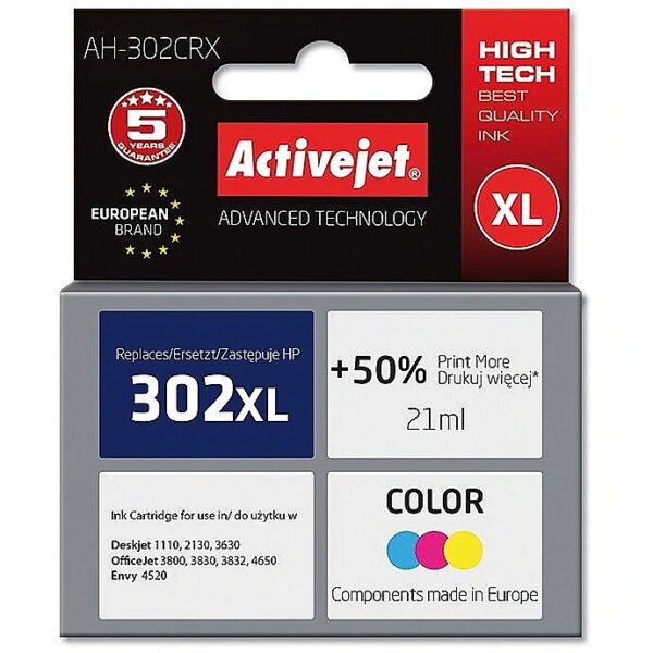 ActiveJet AH-302CRX (zamiennik HP 302XL F6U67AE; Premium; 21 ml; kolor) AH-302CRX 5901443101635