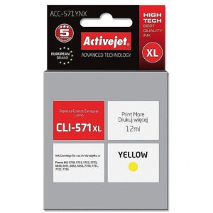 ActiveJet ACC-571YNX Ink cartridge (replacement for Canon CLI-571XLY; Supreme; 12 ml; yellow) ACC-571YNX 5901443103196