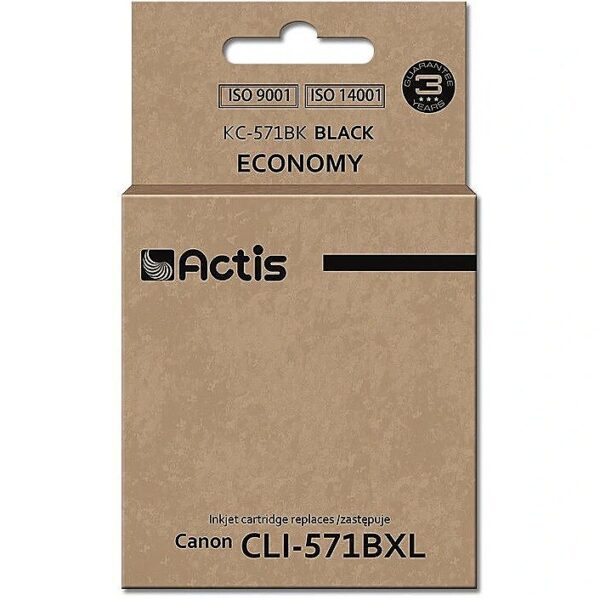 Actis KC-571Bk ink (replacement for Canon CLI-571Y; Standard; 12 ml; black) KC-571Bk 5901443103219