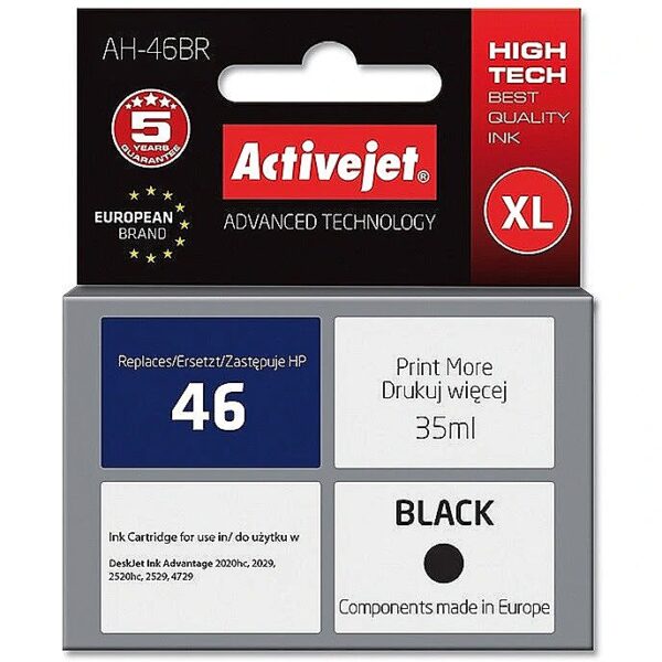 ActiveJet AH-46BR ink (replacement for HP 46 CZ637AA; Premium; 35 ml; black) AH-46BR 5901443105886