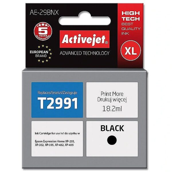 ActiveJet AE-29BNX Ink cartridge (replacement for Epson 29XL T2991; Supreme; 18 ml; black) AE-29BNX 5901443106678