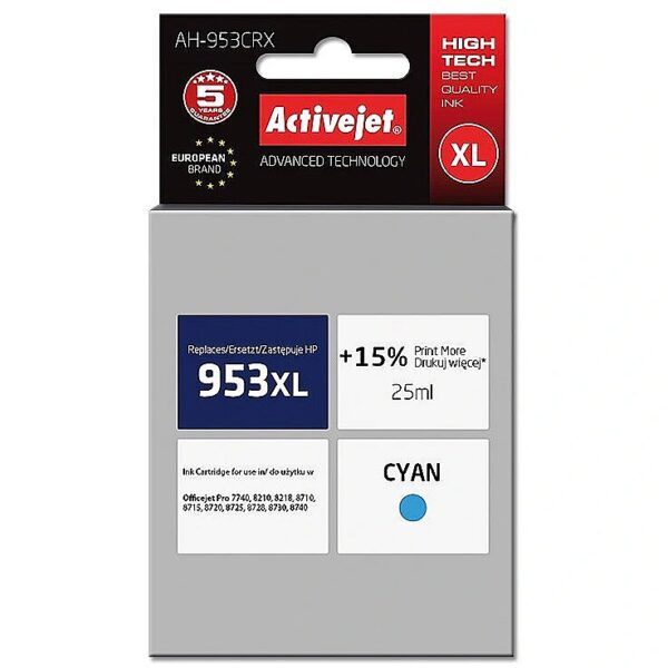 ActiveJet AH-953CRX ink (replacement for HP 953XL L0S70AE; Premium; 50 ml; black) AH-953CRX 5901443107460