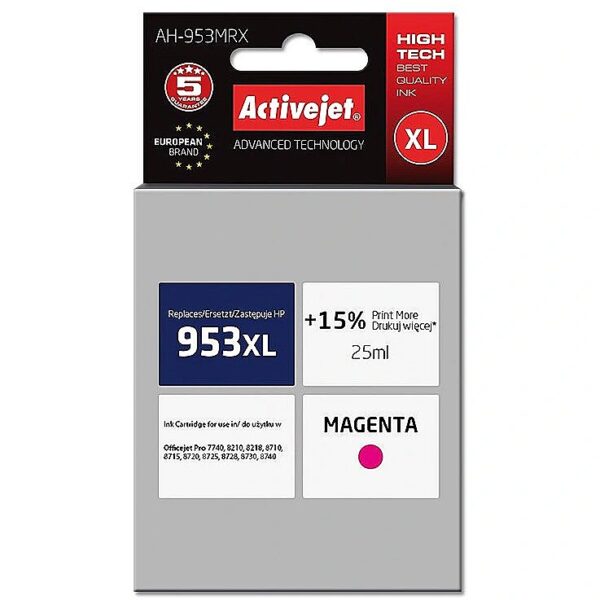 ActiveJet AH-953MRX ink (replacement for HP 953XL F6U17AE; Premium; 25 ml; magenta) AH-953MRX 5901443107477