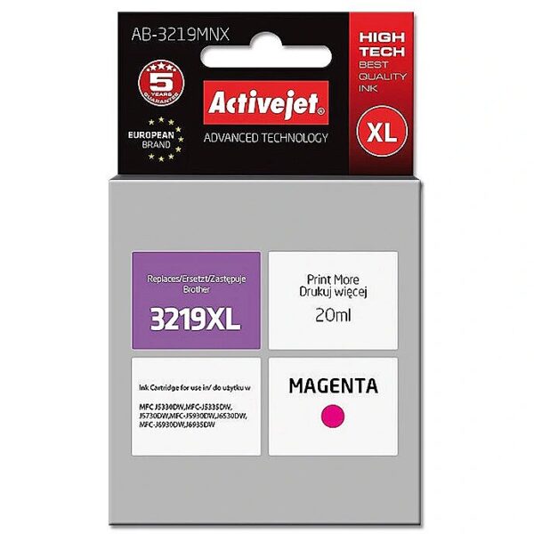 ActiveJet AB-3219MNX Ink cartridge (replacement for Brother LC3219M XL; Supreme; 20 ml; magenta) AB-3219MNX 5901443108603