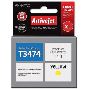 ActiveJet AE-34YNX Ink Cartridge (replacement for Epson 34XL T3474; Supreme; 14 ml; yellow) AE-34YNX 5901443108863