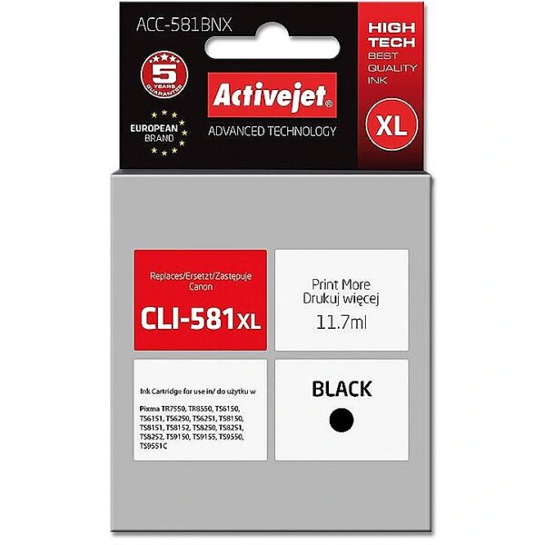 ActiveJet ACC-581BNX ink (replacement for Canon CLI-581XLBk; Supreme; 11