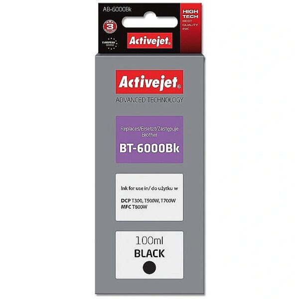 ActiveJet AB-6000Bk Ink Bottle (Replacement for Brother BT-6000BK; Supreme; 100 ml; black) AB-6000Bk 5901443110613