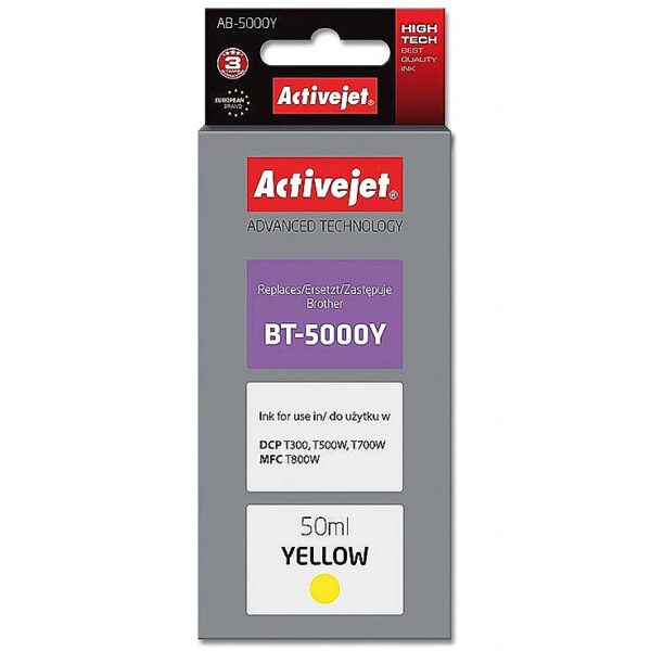 ActiveJet AB-5000Y Ink Bottle (Replacement for Brother BT-5000Y; Supreme; 50 ml; yellow) AB-5000Y 5901443110644