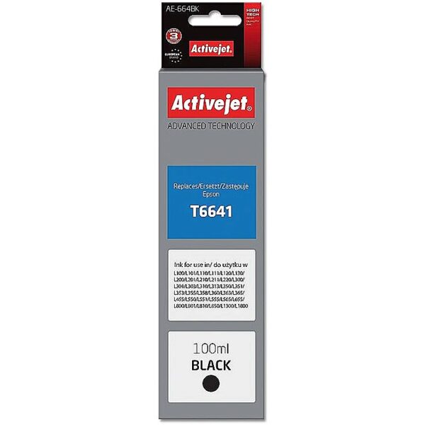 ActiveJet AE-664Bk Ink cartridge (replacement for Epson T6641; Supreme; 100 ml; black) AE-664Bk 5901443110651