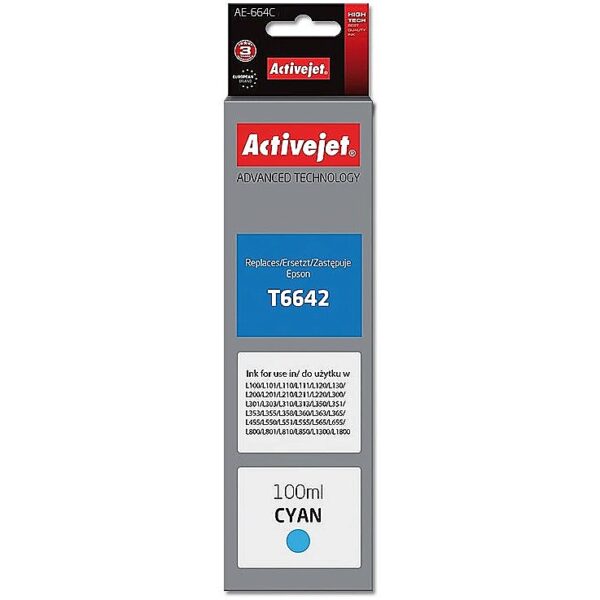 ActiveJet AE-664C Ink (replacement for Epson T6642; Supreme; 100 ml; cyan) AE-664C 5901443110668