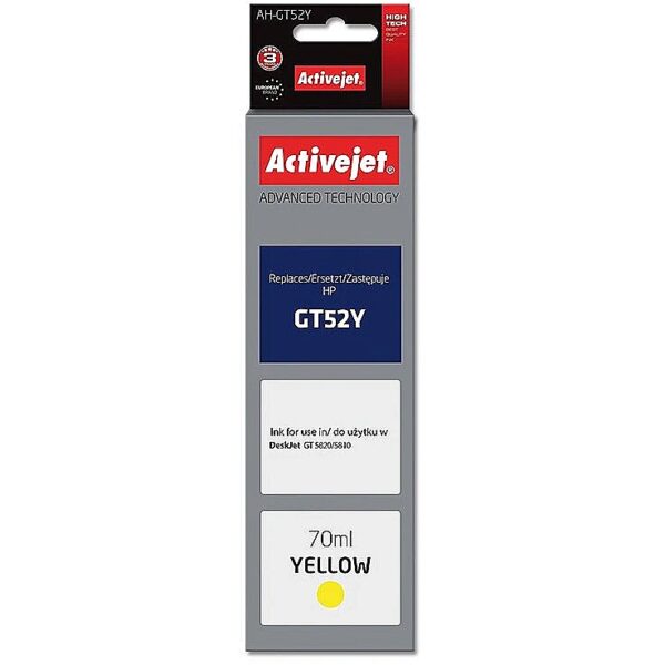 ActiveJet AH-GT52Y (zamiennik HP GT52Y M0H56AE; Supreme; 70 ml; żółty) AH-GT52Y 5901443110767