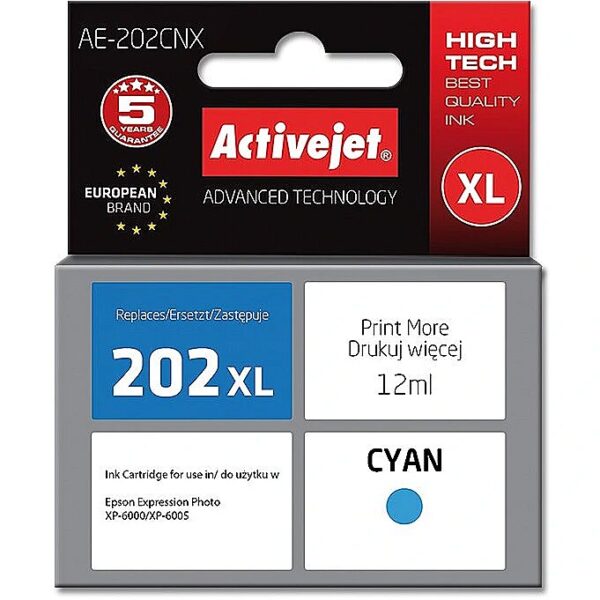 ActiveJet AE-202CNX ink (replacement for Epson 202XL H24010; Supreme; 12 ml; cyan) AE-202CNX 5901443111726