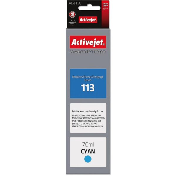 ActiveJet AE-113C ink (replacement for Epson 113 C13T06B240; Supreme; 70 ml; cyan) AE-113C 5901443115663