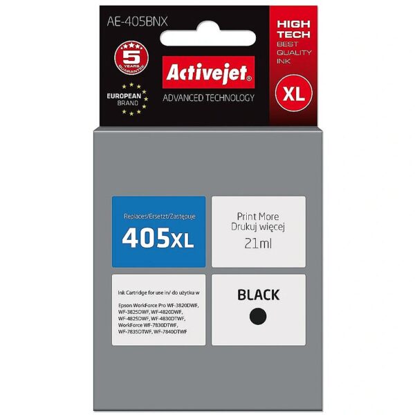 ActiveJet AE-405BNX ink (replacement for Epson 405XL C13T05H14010; Supreme; 21ml; black) AE-405BNX 5901443115731