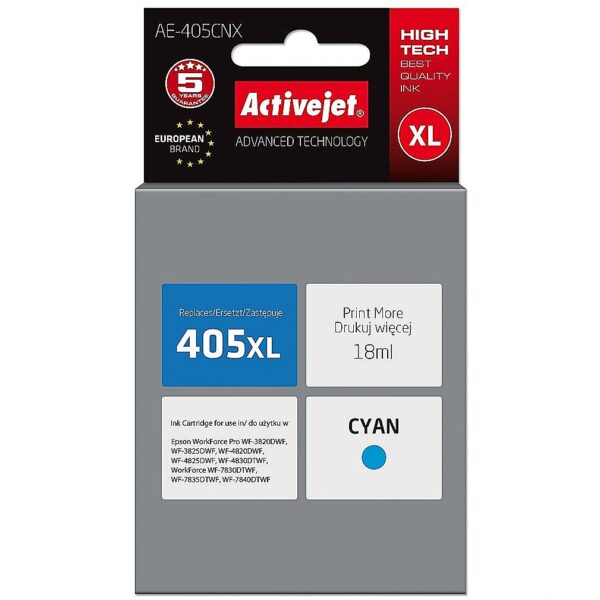 ActiveJet AE-405CNX ink (replacement for Epson 405XL C13T05H24010; Supreme; 18ml; cyan) AE-405CNX 5901443115748