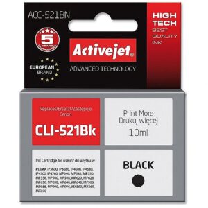 ActiveJet ACC-521BN Ink cartridge (replacement for Canon CLI-521Bk; Supreme; 10 ml; black) ACC-521BN 5901452126049