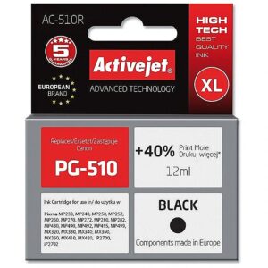 ActiveJet AC-510R Ink cartridge (replacement for Canon PG-510; Premium; 12 ml; black) AC-510R 5901452136215