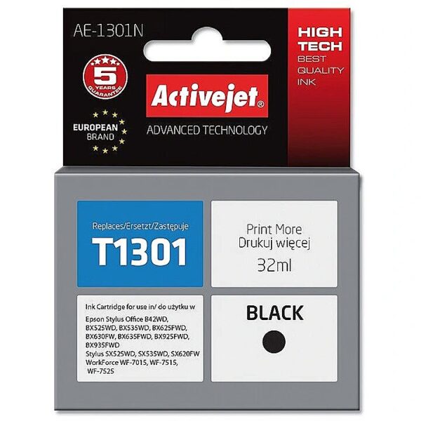 ActiveJet AE-1301N Ink cartridge (replacement for Epson T1301; Supreme; 32 ml; black) AE-1301N 5901452158651