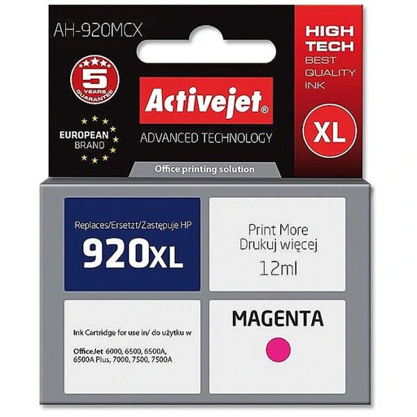 ActiveJet AH-920MCX ink (replacement for HP 920XL CD973AE; Premium; 12 ml; magenta) AH-920MCX 5901452158866