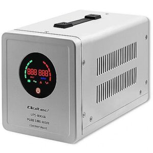 Qoltec 50718 Uninterruptible power supply Pure Sine Wave UPS 800VA 560W constant phase Grey 50718 5901878507187