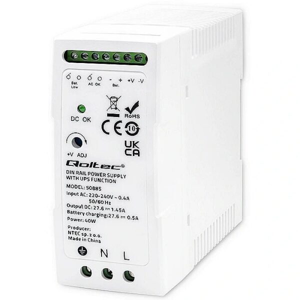 Qoltec DIN rail power supply with UPS function