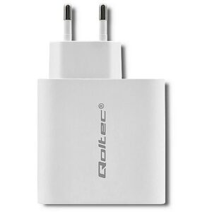 Qoltec 51715 Charger| 63W | 5-20V | 1.5-3A | USB type C PD | USB QC 3.0 | White 51715 5901878517155