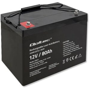 Qoltec AGM battery 12V 80Ah 53075 5901878530758