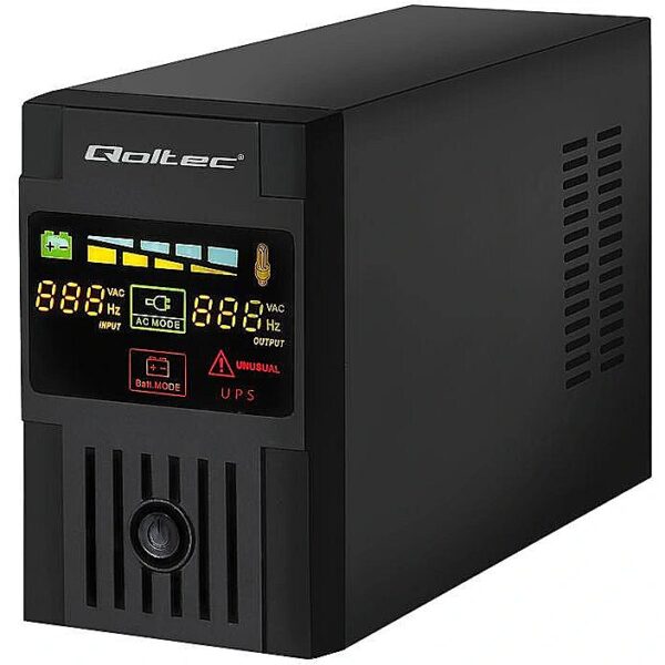 Qoltec Uninterruptible power supply MONOLITH 1200VA | 720W LCD USB 53954 5901878539546