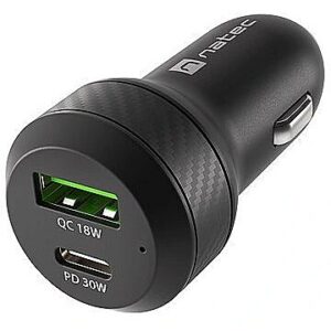 Natec Car charger 1x USB 1x USB-C QC 3.0 NUC-1980 5901969436945