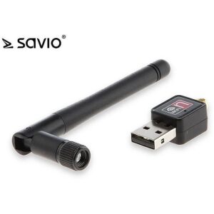 Elmak Wi-fi 802.11 / n SAVIO CL-63 USB 150Mbps card with antenna