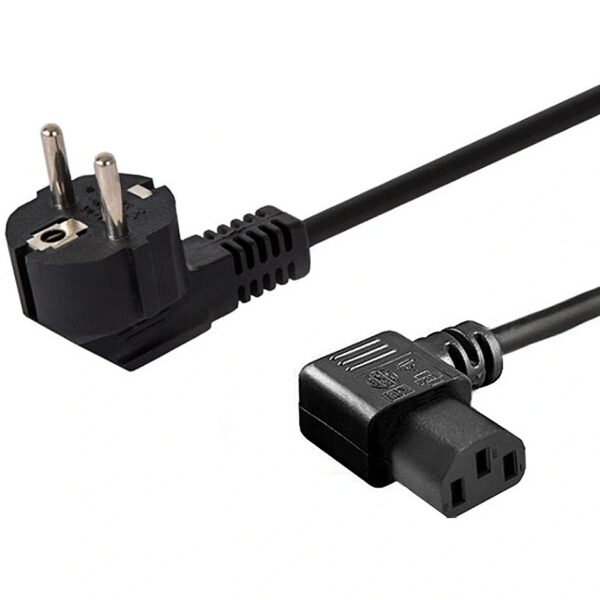 Savio Power cable Schuko (M) angled – IEC C13