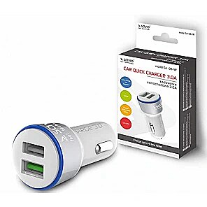 Savio Lādētājs Savio Car Quick Charge Charger LED Diode White SA-06/W 5901986044543