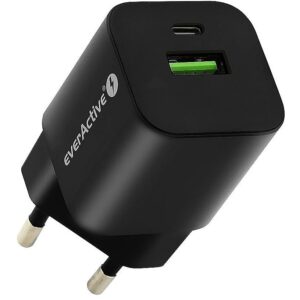 everActive CHARGER USB/USB-C QC3.0 30W BLACK SC-390QB 5903205772985