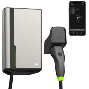 Green Cell EVGC021A2250 electric vehicle charging station Grey Aluminium Wall 3 Built-in display LED EVGC021A2250 5904326374652