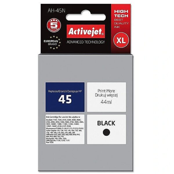 ActiveJet AH-45N Ink cartridge (replacement for HP 45 51645A; Supreme; 44 ml; black) AH-45N 5904356284730