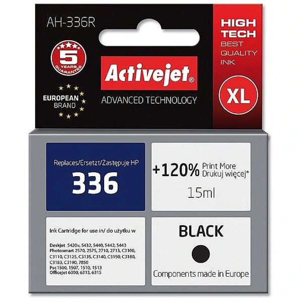 ActiveJet AH-336R Ink cartridge (replacement for HP 336 C9362EE; Premium; 15 ml; black) AH-336R 5904356288134